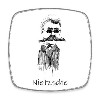Nietzsche - Viereckiger Kühlschrankmagnet - Weiß - Vorne