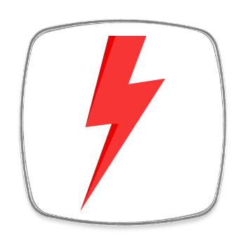 Red Lightning - Square fridge magnet - white - Front