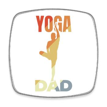 Yoga Father - Square fridge magnet - white - Front