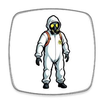 Hazmat Suit Biohazard Man - Square fridge magnet - white - Front