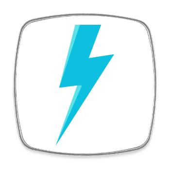 Blue Lightning - Square fridge magnet - white - Front