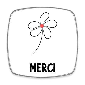 MERCI. MAÎTRESSE. MAÎTRE. MERCI MAÎTRESSE - Magnet carré - blanc - Devant