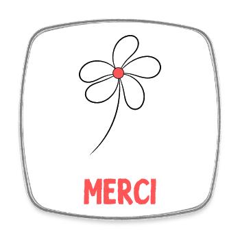 MAÎTRESSE. MERCI. MERCI MAÎTRESSE - Magnet carré - blanc - Devant