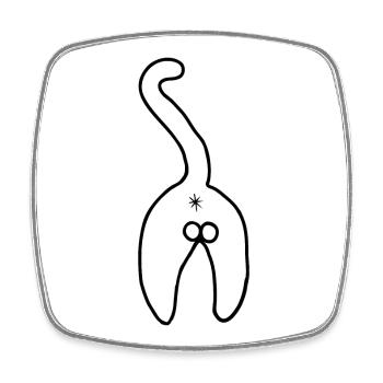 Dumme Katze - Guten Morgen, Holomin - Viereckiger Kühlschrankmagnet - Weiß - Vorne