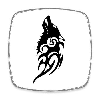 Black Wolf Ghost of the Forest - Square fridge magnet - white - Front