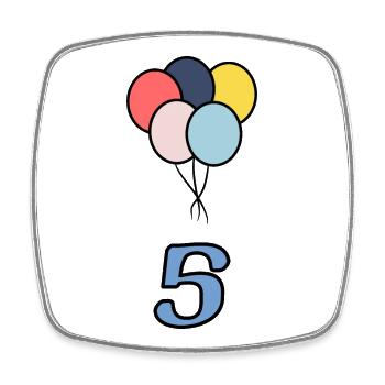 5. ANNIVERSARY. 5 YEARS. 5th ANNIVERSARY - Square fridge magnet - white - Front