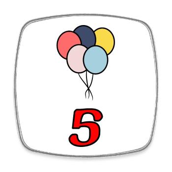 5. ANNIVERSARY. 5 YEARS. 5th ANNIVERSARY - Square fridge magnet - white - Front