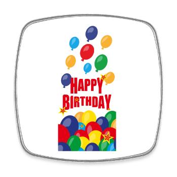 Happy Birthday mit vielen Luftballons. - Viereckiger Kühlschrankmagnet - Weiß - Vorne