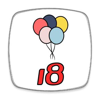 18. 18 JAHRE ALT. 18-JÄHRIGES JUBILÄUM. 18. GEBURTSTAG. - Viereckiger Kühlschrankmagnet - Weiß - Vorne
