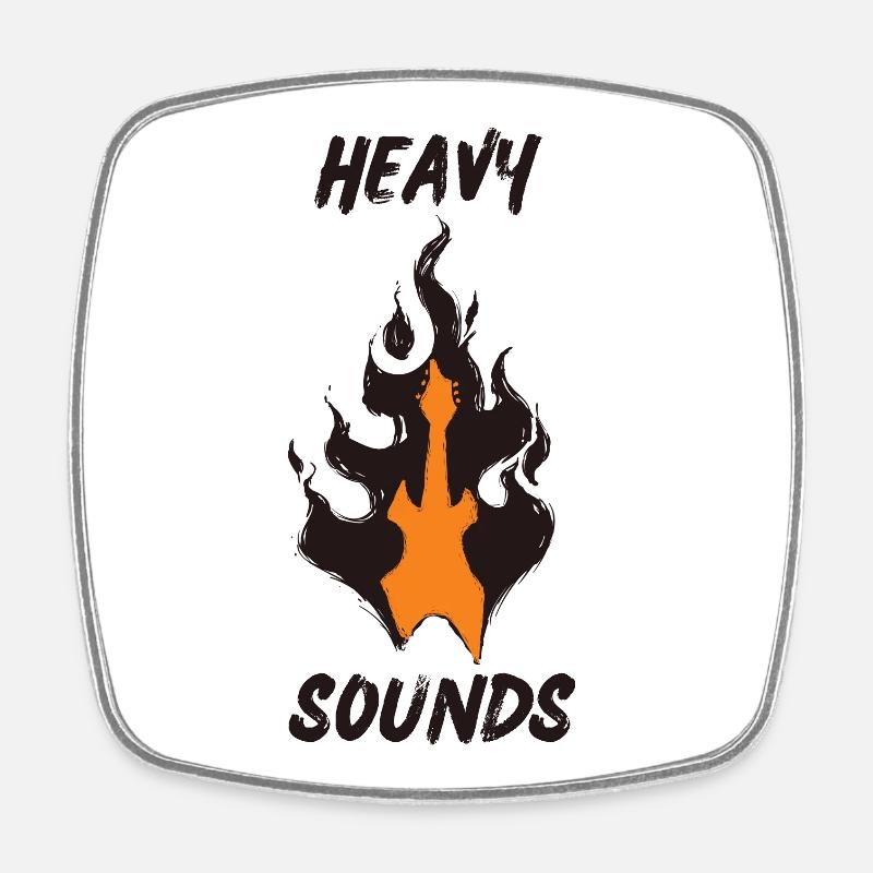 HEAVY SOUNDS METAL HARD ROCK - Square fridge magnet - white