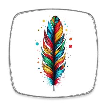 Feather - Square fridge magnet - white - Front