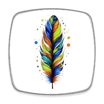 Feather - Square fridge magnet - white - Front