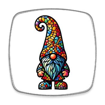 Gnom - Viereckiger Kühlschrankmagnet - Weiß - Vorne