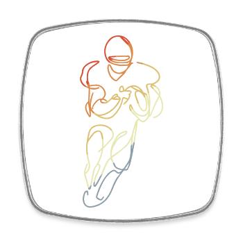 Dessin de joueur de football vintage - Magnet carré - blanc - Devant