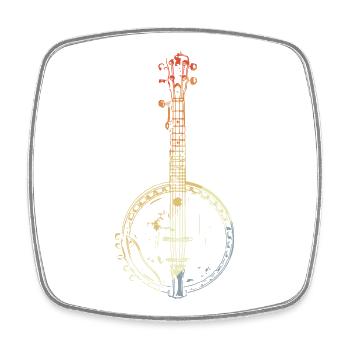 Banjo Vintage Look - Magnet carré - blanc - Devant