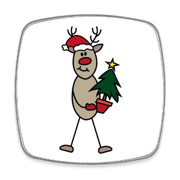 Lustige Weihnachten - Viereckiger Kühlschrankmagnet - Weiß - Vorne