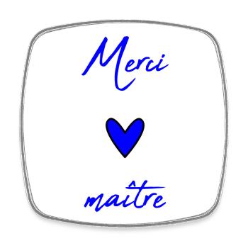 MAITRE. MAÎTRESSE. MERCI. MERCI MAÎTRESSE - Magnet carré - blanc - Devant