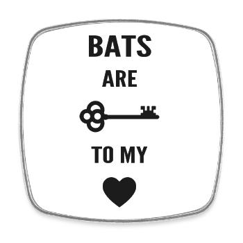 Bats are the key to my heart - Magnet carré - blanc - Devant