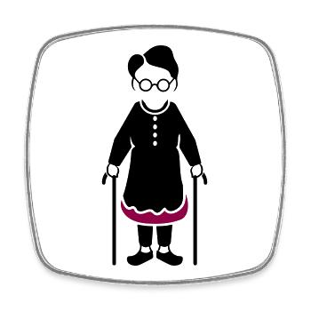Grandma Lady - Square fridge magnet - white - Front