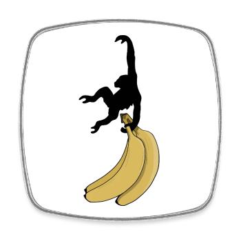 Affe will Banane - Viereckiger Kühlschrankmagnet - Weiß - Vorne
