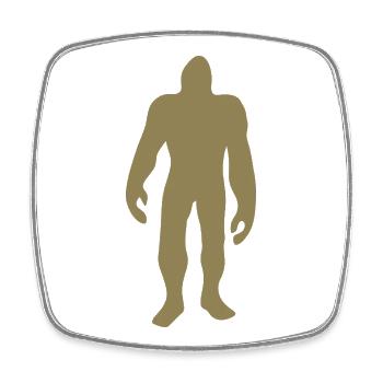 Bigfoot Silhouette minimalistisch Märchen - Viereckiger Kühlschrankmagnet - Weiß - Vorne