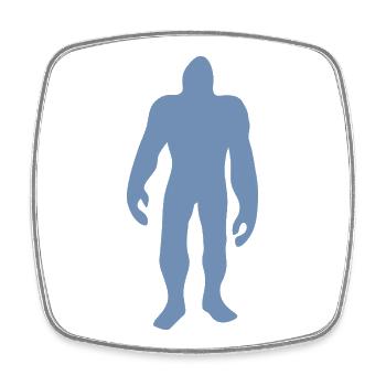 Bigfoot Silhouette minimalistisch Märchen - Viereckiger Kühlschrankmagnet - Weiß - Vorne