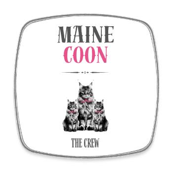 Maine Coon - The crew - Square fridge magnet - white - Front