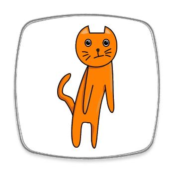 Expressive cartoon orange cat - Square fridge magnet - white - Front