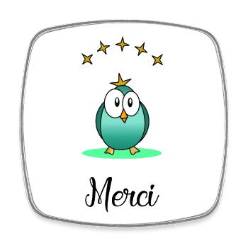 MERCI. MAÎTRESSE. COEUR. MAITRE. MERCI MAÎTRESSE. - Magnet carré - blanc - Devant