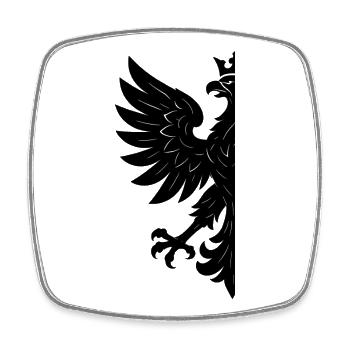 Pologne Polska Eagle Drapeau Drapeau Noir Cadeau - Magnet carré - blanc - Devant