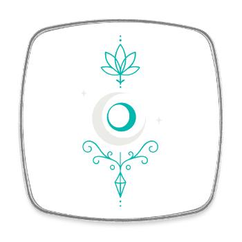 Moon Arrow with Lotus and Crystal - Moon Spirit - Square fridge magnet - white - Front