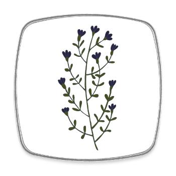 Illustration minimaliste de lavande - Magnet carré - blanc - Devant