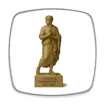 Classical Philosophy Sculpture - Square fridge magnet - white - Front