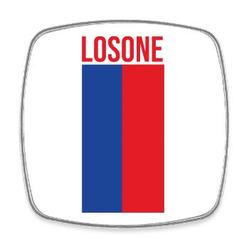 Minimalist Losone Flag Design - Square fridge magnet - white - Front