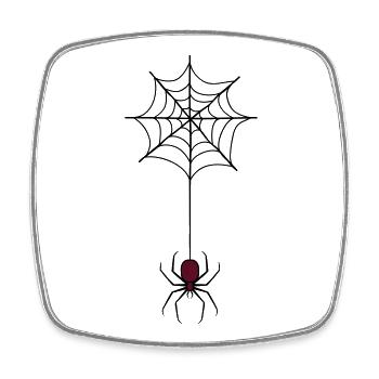 Gruselige Halloween-Spinne im Web 3 - Viereckiger Kühlschrankmagnet - Weiß - Vorne