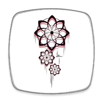 Conception géométrique de l’attrape-rêves Mandala - Magnet carré - blanc - Devant
