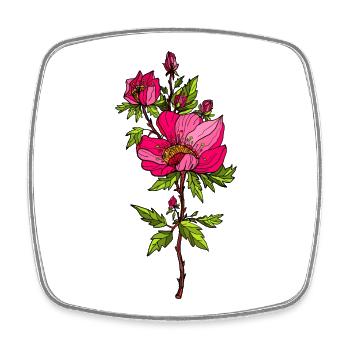 Fleur - Magnet carré - blanc - Devant