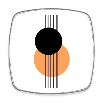 Design géométrique abstrait Orange noir - Magnet carré - blanc - Devant