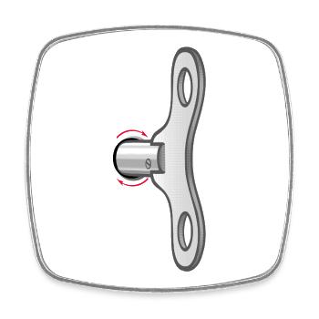 A key on the back - Square fridge magnet - white - Front