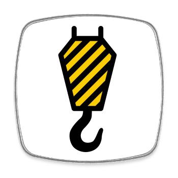 crane hook - Square fridge magnet - white - Front