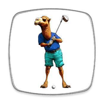 Golf Kamele - Viereckiger Kühlschrankmagnet - Weiß - Vorne
