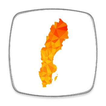 Suède - Sverige - Suède - abstrait - carte - Magnet carré - blanc - Devant