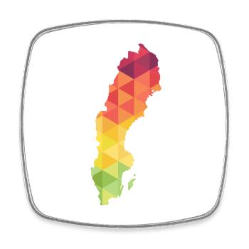 Sweden - Sverige - Sweden - abstract - map - Square fridge magnet - white - Front