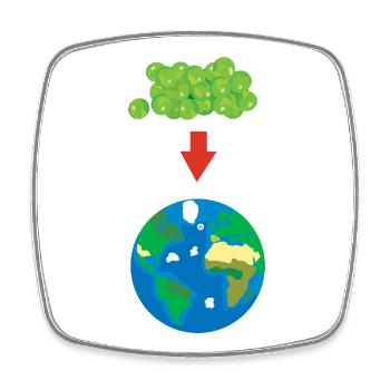 pois sur terre - Magnet carré - blanc - Devant