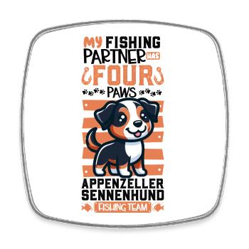 Fishing and Argentine Pila - Square fridge magnet - white - Front