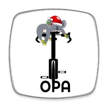 WEIHNACHTEN OPA FAHRRAD RADFAHRER - Viereckiger Kühlschrankmagnet - Weiß - Vorne