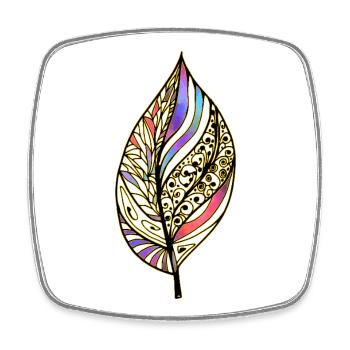 Blatt - Viereckiger Kühlschrankmagnet - Weiß - Vorne