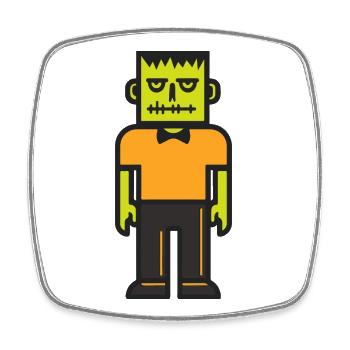 Zombie Halloween Comic Bunt - Viereckiger Kühlschrankmagnet - Weiß - Vorne