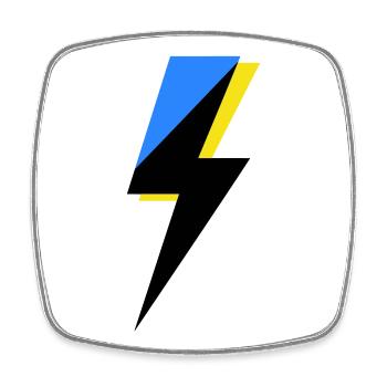 Blue and Yellow Geometry - Square fridge magnet - white - Front