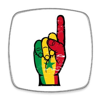 Senegal Flags Hand - Square fridge magnet - white - Front
